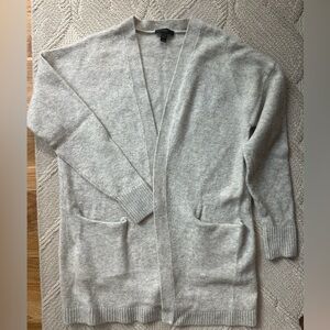 J. Crew (Small) Grey wool open cardigan with front pockets
